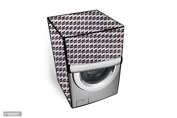 The Furnishing Tree PVC Washing Machine Cover Front Load LG 6.5 kg Inverter FHT1065SNW.ABWPEIL Symmetric Pattern Grey