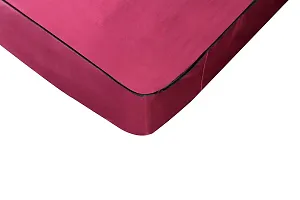The Furnishing Tree Polyester Mattress Protector Waterproof Size WxL 72x75 Inches DoubleBed King Size Maroon Color-thumb2