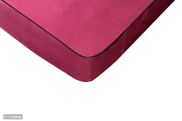 The Furnishing Tree Polyester Mattress Protector Waterproof Size WxL 72x75 Inches DoubleBed King Size Maroon Color-thumb3