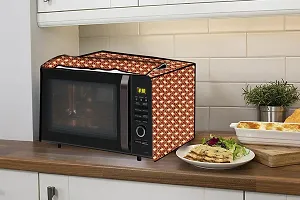 The Furnishing Tree Microwave Oven Cover for Panasonic 20 L Grill NN-GT221WF Interlocked Ropes Pattern Brown-thumb2