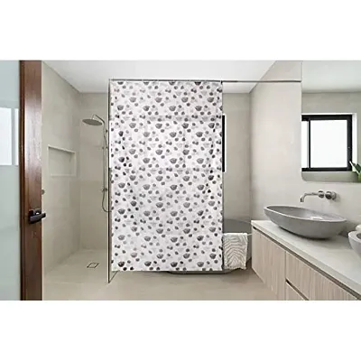 The Furnishing Tree Shower Curtains 7 feet Height 4.5 feet Width Grey Color Floral Pattern Set of Two with 16 Hooks