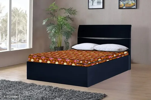 The Furnishing Tree Polyester Waterproof Single Size 36X75X5 inches (WxLxH) Zippered Mattress Cover Orange Floral-thumb0