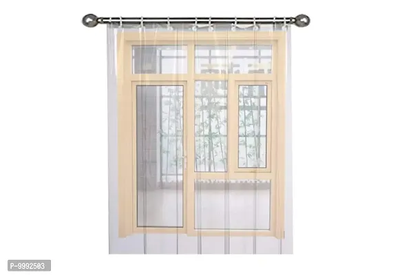 The Furnishing Tree 0.30mm PVC AC Transparent Curtain - (4.5 X 7 Ft) Or (54 X 84 Inches) Set of Two-thumb2