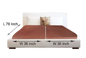 The Furnishing Tree Waterproof Mattress Protector Terry Cotton Single Bed Size LxW in Inches 72x48 Coffee Brown-thumb1