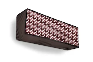 The Furnishing Tree Split AC cover for indoor and outdoor unit of 1.5 ton waterproof and dustproof Brown Hounds Tooth pattern-thumb3