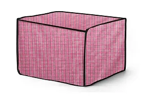 The Furnishing Tree Microwave Oven Cover for Whirlpool 25L Crisp STEAM Conv. MW Oven-MS Pin Check Pattern Pink-thumb2