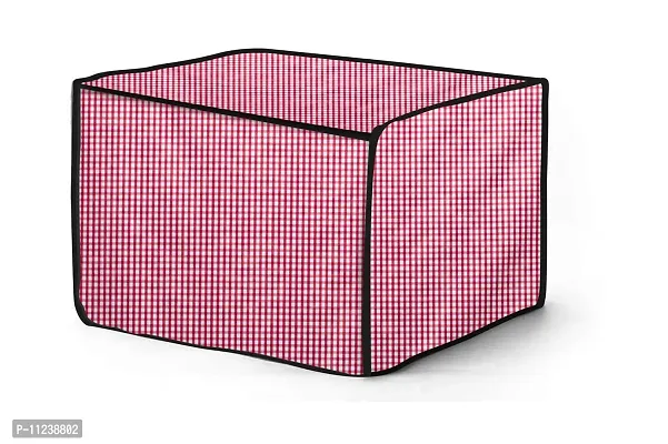 The Furnishing Tree Microwave Oven Cover for Whirlpool 25L Crisp STEAM Conv. MW Oven-MS Pin Check Pattern Pink-thumb3
