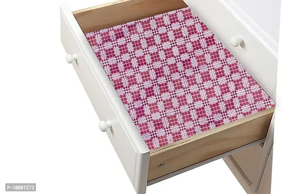 The Furnishing Tree PVC Kitchen/Wardrobe/Drawer Shelf mat Width 18 inches Length 5 Meter Roll Printed Magenta Color