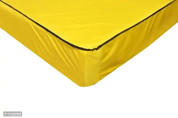 The Furnishing Tree Polyester Mattress Protector Waterproof Size WxL 48x72 inches 4x6 Feet Single Bed Yellow Color-thumb3