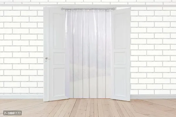 The Furnishing Tree 0.15mm PVC AC Transparent Curtain - (4.5 X 8 Ft) Or (54 X 96 Inches) Set of Two-thumb0