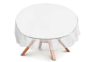 The Furnishing Tree Round Shaped Center Transparent Table Cover WxL 30x30 inches 0.15 mm Thickness Without Lace-thumb1