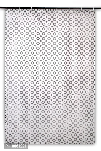 The Furnishing Tree Shower Curtains 7 feet Height 4.5 feet Width Grey Color Geometric Pattern with 8 Hooks-thumb3