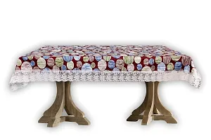 The Furnishing Tree Oval Shaped 12 Seater Table Cover WxL 60x140 inches with White Border lace-thumb2