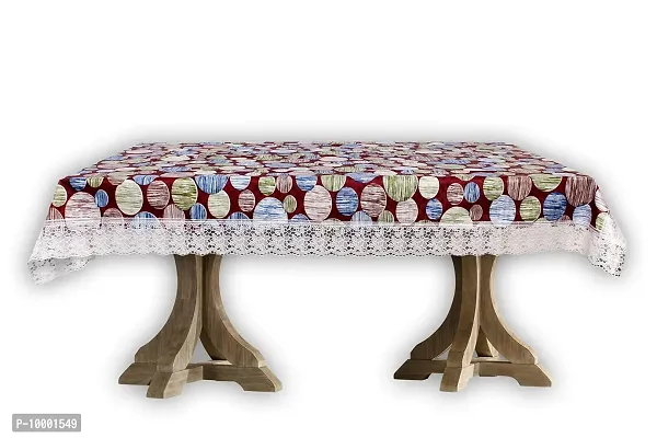 The Furnishing Tree Oval Shaped 12 Seater Table Cover WxL 60x140 inches with White Border lace-thumb3