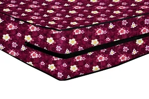 The Furnishing Tree Waterproof Polyester Twin Size 36X75X6 inches (WxLxH) Zippered Mattress Cover Maroon Floral Set of 2-thumb4