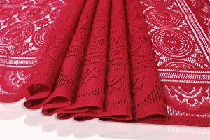 The Furnishing Tree 100 % Cotton Table Cover Traditional Pattern for Center Table (40x60 inches) Red Color-thumb3