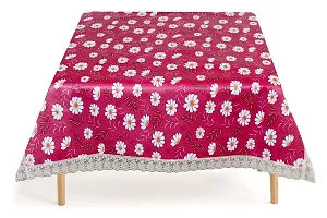 The Furnishing Tree Waterproof Square Shaped Table Cover with White Border Lace-thumb1