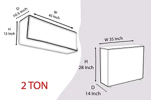 The Furnishing Tree Split AC Cover for Indoor and Outdoor units of 1.5 Ton waterproof Check Grey-thumb3