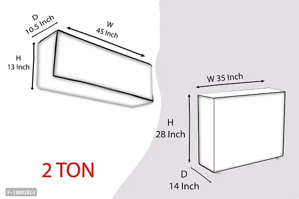 The Furnishing Tree Split AC Cover for Indoor and Outdoor units of 1.5 Ton waterproof Check Grey-thumb4