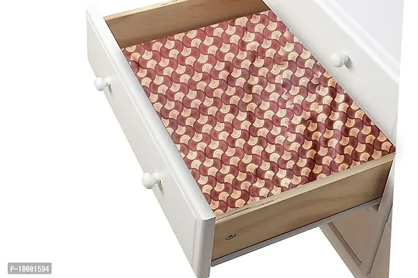 The Furnishing Tree PVC Kitchen/Wardrobe/Drawer Shelf mat Width 27 inches Length 5 Meter Roll Printed Pattern Brick Color