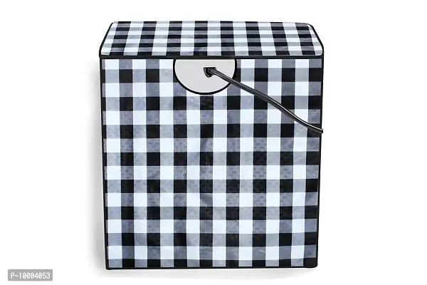 The Furnishing Tree Washing Machine Cover Gingham Pattern Black & White Compatible for Whirlpool 11 Kg Semi-Automatic Top Loading Ace XL-thumb5