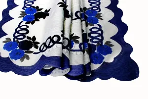 The Furnishing Tree 100 % Cotton Table Cover Traditional Pattern for Center Table (40x60 inches) Blue & Navy Blue Color-thumb3