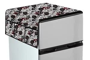 The Furnishing Tree Waterproof Fridge Top Cover with 6 pockets LxW 22x39 Inch Traditional Pattern Cream, Wipeable-thumb4