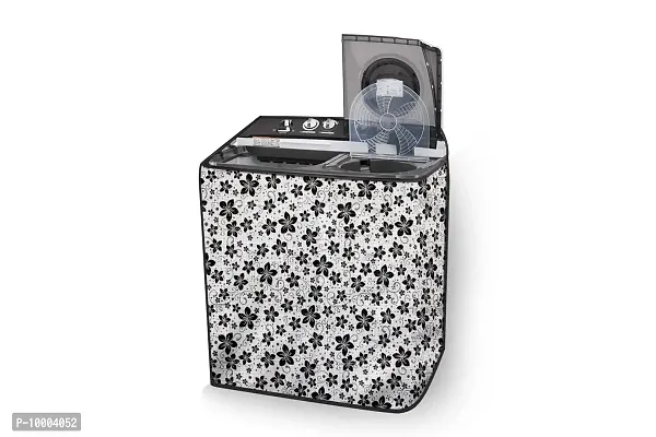 The Furnishing Tree Washing Machine Cover Floral pattern grey Compatible for Whirlpool 6.2Kg Semi-Automatic Top Loading Superb Atom-thumb3