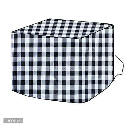 The Furnishing Tree Window ac Cover 1.5 ton Waterproof and dustproof PVC Gingham Pattern Black & White-thumb2