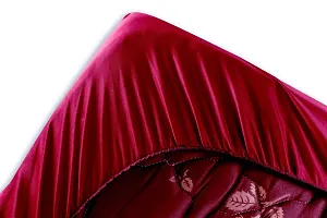 The Furnishing Tree Waterproof Mattress Protector Terry Cotton King Size LxW in Inches 75x72 Maroon-thumb3