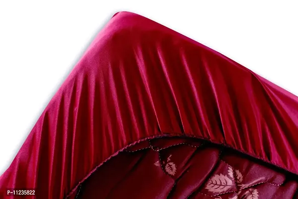 The Furnishing Tree Waterproof Mattress Protector Terry Cotton King Size LxW in Inches 75x72 Maroon-thumb4