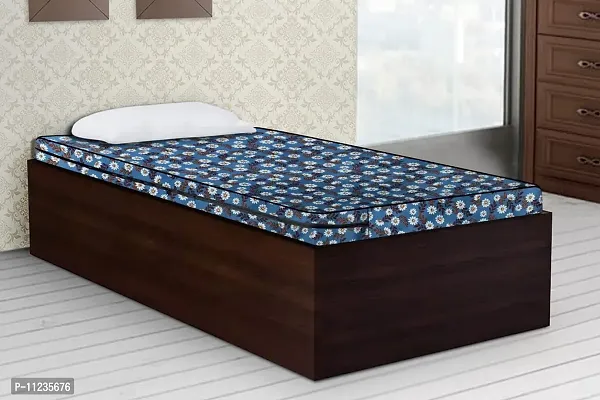 The Furnishing Tree Dust & Waterproof Single Size 36X72X4 inches (WxLxH) Zippered Mattress Cover Blue Floral-thumb0