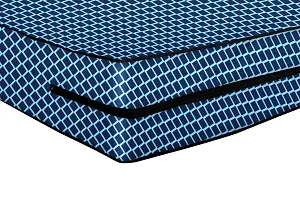 The Furnishing Tree Polyester Waterproof Small King Size 72x72X4 inches (WxLxH) Zippered Mattress Cover Check Blue-thumb4