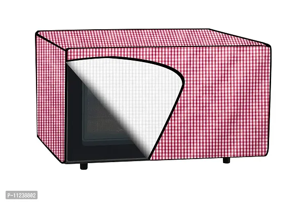 The Furnishing Tree Microwave Oven Cover for Whirlpool 25L Crisp STEAM Conv. MW Oven-MS Pin Check Pattern Pink-thumb5