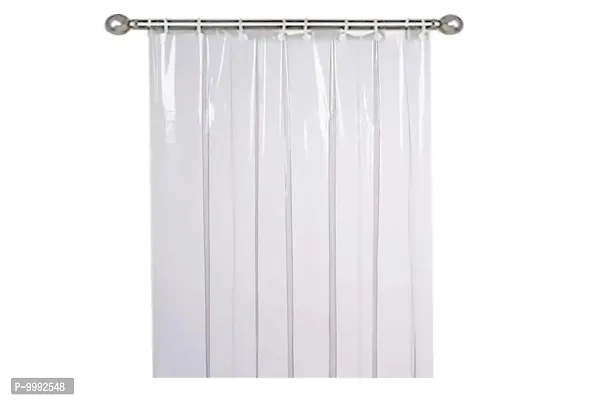 The Furnishing Tree Transparent AC Curtain Width 4.5 feet Length 6 feet 0.30mm Thickness with 8 Hooks-thumb0
