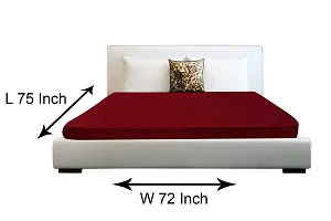 The Furnishing Tree Waterproof Mattress Protector Terry Cotton King Size LxW in Inches 75x72 Maroon-thumb1