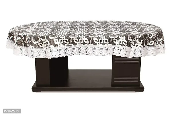 The Furnishing Tree Oval Shaped 4 to 6 Seater Table Cover WxL 54x78 inches with White Border lace-thumb3