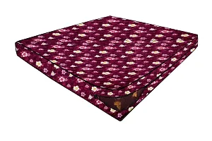 The Furnishing Tree Waterproof Polyester Twin Size 36X75X6 inches (WxLxH) Zippered Mattress Cover Maroon Floral Set of 2-thumb1