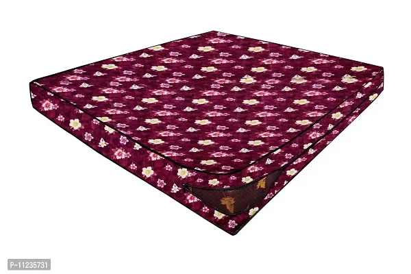 The Furnishing Tree Waterproof Polyester Twin Size 36X75X6 inches (WxLxH) Zippered Mattress Cover Maroon Floral Set of 2-thumb2