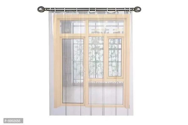 The Furnishing Tree Set of 2 Transparent AC Curtain Width 4.5 feet Length 7 feet 0.30mm Thickness with 16 Hooks-thumb2