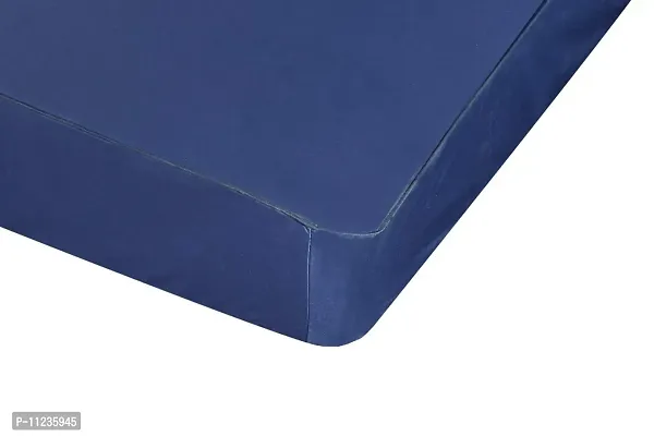 The Furnishing Tree Polyester Mattress Protector Waterproof Size WxL 36x78 inches Set of Two for Double Bed Blue Color-thumb3