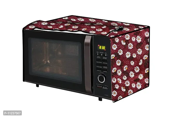 The Furnishing Tree Microwave Oven Cover for Whirlpool 25L Crisp STEAM Conv. MW Oven-MS Floral Pattern Red