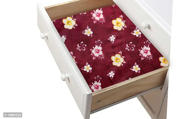 The Furnishing Tree PVC Kitchen/Wardrobe/Drawer Shelf Mat Width 18 Inches Length 5 Meter Roll Printed Red Color