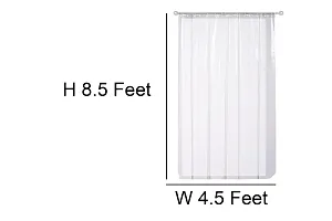 The Furnishing Tree 0.30mm PVC AC Transparent Curtain - (4.5 X 6.5 Ft) Or (54 X 78 Inches) Set of 2 with 16 Hooks-thumb3