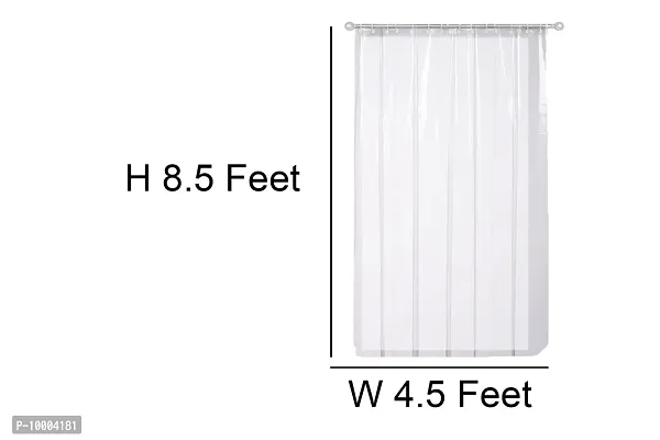 The Furnishing Tree 0.30mm PVC AC Transparent Curtain - (4.5 X 6.5 Ft) Or (54 X 78 Inches) Set of 2 with 16 Hooks-thumb4