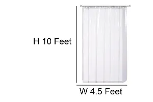 The Furnishing Tree Transparent AC Curtain Width 4.5 feet Length 10 feet 0.30mm Thickness with 8 Hooks-thumb3