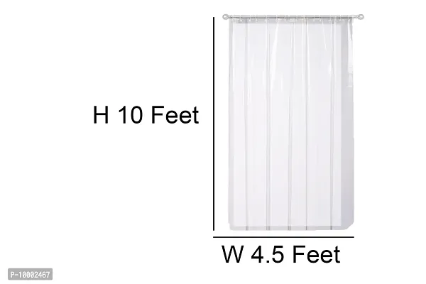 The Furnishing Tree Transparent AC Curtain Width 4.5 feet Length 10 feet 0.30mm Thickness with 8 Hooks-thumb4