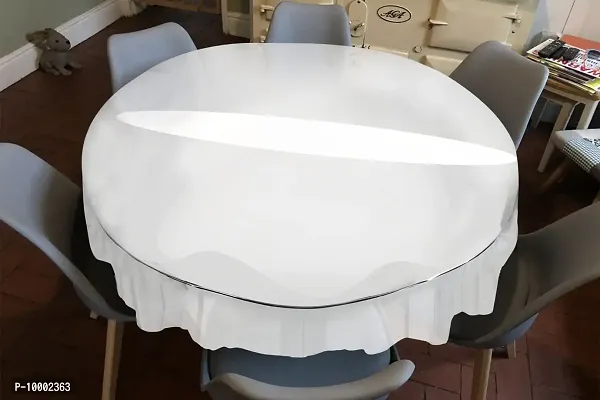 The Furnishing Tree Round Shaped Center Transparent Table Cover WxL 30x30 inches 0.15 mm Thickness Without Lace-thumb0