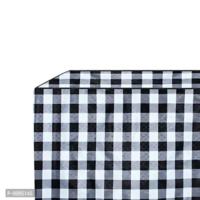 The Furnishing Tree Window ac Cover 1.5 ton Waterproof and dustproof PVC Gingham Pattern Black & White-thumb5