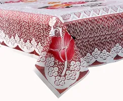 The Furnishing Tree 100 % Cotton Table Cover Floral Pattern for 6 Seater Table (60x90 inches) Red & Orange Color-thumb4